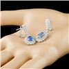 Image 2 : 18K Gold 2.56ct Sapphire & 2.36ctw Diamond Earring