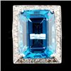 Image 1 : 18K Gold 13.96ct Topaz & 0.52ctw Diamond Ring