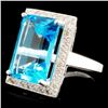 Image 2 : 18K Gold 13.96ct Topaz & 0.52ctw Diamond Ring
