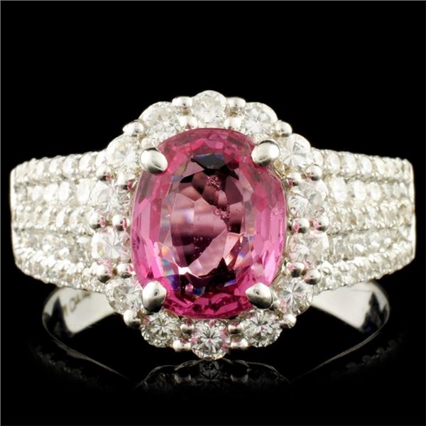 18K Gold 2.03ct Spinel & 1.11ctw Diamond Ring