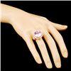 Image 3 : 14K Gold 17.00ct Kunzite & 1.32ctw Diamond Ring