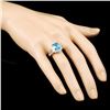 Image 3 : 14K Gold 3.39ct Topaz & 0.44ctw Diamond Ring