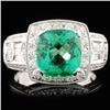 Image 1 : 18K Gold 2.31ct Emerald & 1.10ctw Diamond Ring