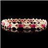 Image 2 : 14K Gold 8.50ctw Ruby & 1.85ctw Diamond Bracelet