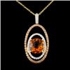 Image 1 : 14K Gold 5.58ct Citrine & 1.39ctw Diamond Pendant