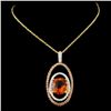 Image 2 : 14K Gold 5.58ct Citrine & 1.39ctw Diamond Pendant