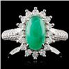 Image 1 : 18K White Gold 1.84ct Emerald & 0.62ct Diamond Rin