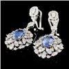 Image 2 : 18K Gold 2.32ctw Sapphire & 2.72ctw Diamond Earrin