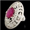 Image 2 : 18K Gold 4.07ct Ruby & 2.51ctw Diamond Ring