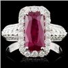 Image 1 : 18K White Gold 2.78ct Ruby & 0.73ct Diamond Ring