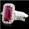 Image 2 : 18K White Gold 2.78ct Ruby & 0.73ct Diamond Ring