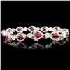 Image 2 : 18K Gold 6.25ct Ruby & 2.60ctw Diamond Bracelet