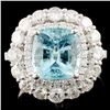 Image 1 : 18K Gold 3.33ct Tourmaline &1.74ctw Diamond Ring