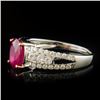 Image 2 : 14k White Gold 1.44ct Ruby & 0.42ctw Diamond Ring