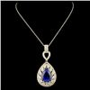 Image 2 : 18K Gold 8.67ct Tanzanite & 1.70ctw Diamond Pendan