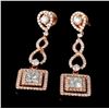Image 2 : 18K Rose Gold 2.58ctw Diamond Earrings