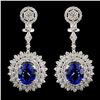 18K Gold 7.50ct Tanzanite & 4.58ct Diam Earrings