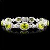 14K Gold 16.40ctw Peridot & 2.75ctw Diamond Bracel
