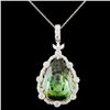 Image 1 : 18K Gold 21.63ct Tourmaline & 1.33ctw Diamond Pend