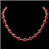 Image 1 : `14k Gold 54.00ct Ruby & 2.00ct Diamond Necklace