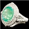 Image 2 : 18K Gold 8.12ct Emerald & 1.55ctw Diamond Ring