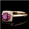 Image 2 : 18K Gold 1.00ct Ruby & 0.35ctw Diamond Ring