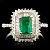Image 1 : 18K Gold 1.00ct Emerald & 0.72ctw Diamond Ring