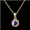 Image 1 : 14K Gold 0.60ct Spinel & 0.13ctw Diamond Pendant