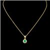 Image 2 : 14K Gold 0.26ct Emerald & 0.09ctw Diamond Pendant