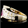 Image 3 : 14K Gold 1.15ct Ruby & 1.63ctw Diamond Ring