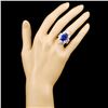 Image 4 : 18K Gold 8.23ct Tanzanite & 1.43ctw Diamond Ring