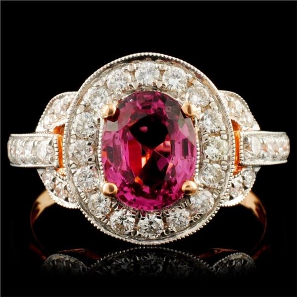 18K Gold 1.50ct Spinel & 0.63ctw Diamond Ring
