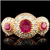 Image 1 : 18K Gold 1.06ct Ruby & 0.46ctw Diamond Ring