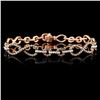 Image 1 : 14K Rose Gold 1.69ctw Fancy Color Diamond Bracelet