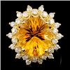 Image 1 : 14K Gold 5.00ct Citrine & 0.75ctw Diamond Ring