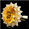 Image 2 : 14K Gold 5.00ct Citrine & 0.75ctw Diamond Ring