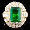 Image 1 : 18K Gold 3.58ct Emerald & 2.23ctw Diamond Ring