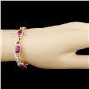Image 3 : 14K Gold 8.95ct Ruby & 2.71ctw Diamond Bracelet