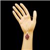 Image 3 : 14K Gold 6.45ctw Ruby & 0.87ctw Diamond Pendant