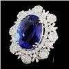 Image 2 : 18K Gold 23.15ct Tanzanite & 4.74ctw Diamond Ring