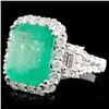 Image 2 : 18K Gold 7.93ct Emerald & 1.67ctw Diamond Ring