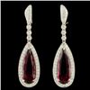 Image 1 : 18K Gold 15.24ct Tourmaline & 2.77ctw Diamond Earr