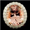 Image 1 : 14K Gold 12.26ct Morganite & 1.40ctw Diamond Ring