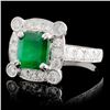 Image 2 : 18K Gold 1.63ct Emerald & 1.04ctw Diamond Ring