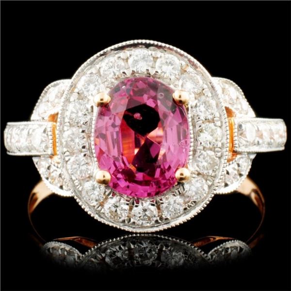 18K Gold 1.50ct Spinel & 0.63ctw Diamond Ring