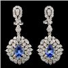18K Gold 2.32ctw Sapphire & 2.72ctw Diamond Earrin
