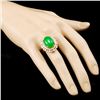 Image 3 : 14K Gold 8.48ct Jade & 1.71ctw Diamond Ring