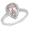 Image 1 : 14K Gold 1.50ct Morganite & 0.25ct Diamond Ring