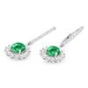 Image 2 : 14K Gold 2.15ct Emerald & 1.00ct Diamond Earrings