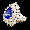 Image 2 : 18K Gold 3.21ct Tanzanite & 1.99ctw Diamond Ring